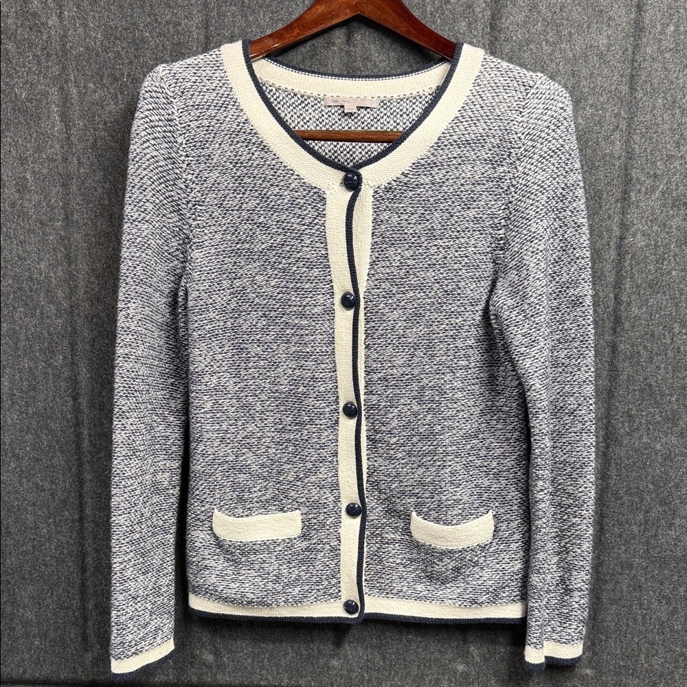 GAP Navy and Cream Cardigan Sweater